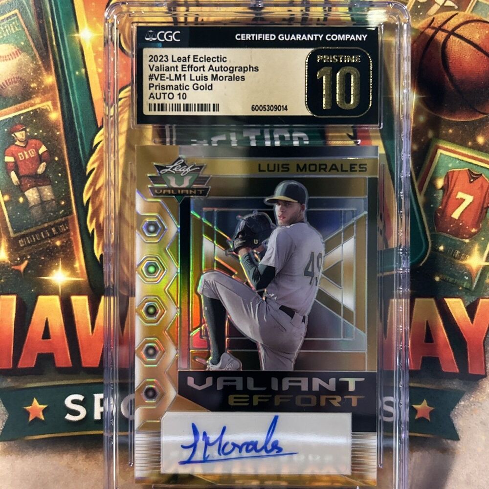 2023 Leaf Eclectic Valiant Effort Luis Morales   1/1 RC GOLD pristine CGC 10